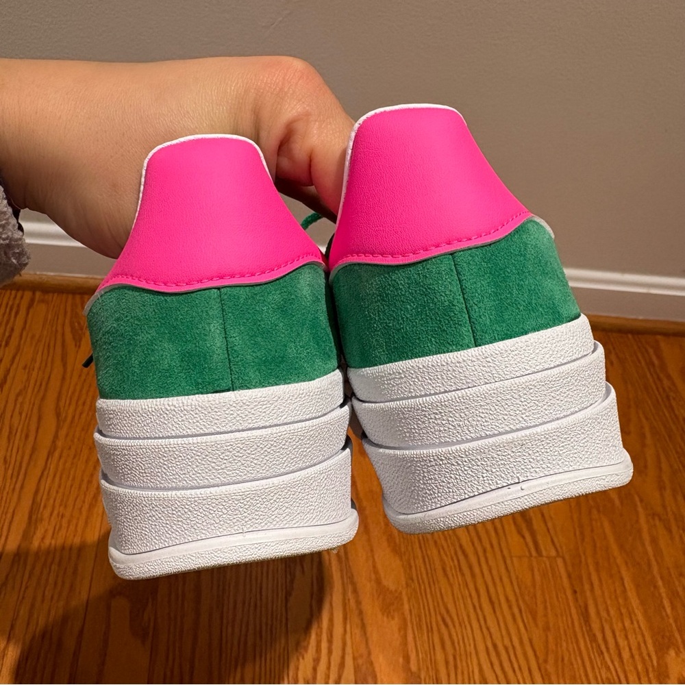 New Adidas Gazelle Bold ‘Green Lucid Pink’ Sneakers Womens 7 StockX Verified - Picture 8 of 11